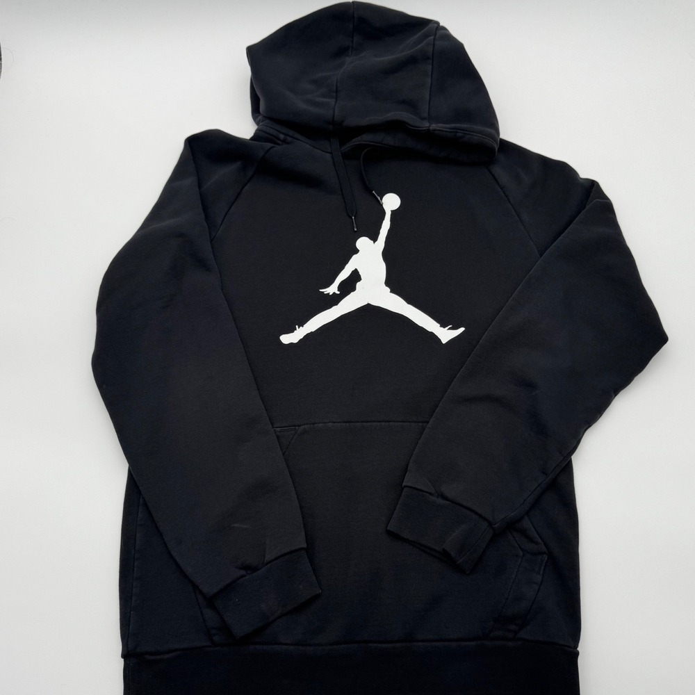 Jordan Jumpman Pullover Hoodie Mens Small Black White Logo Sweatshirt Monochrome